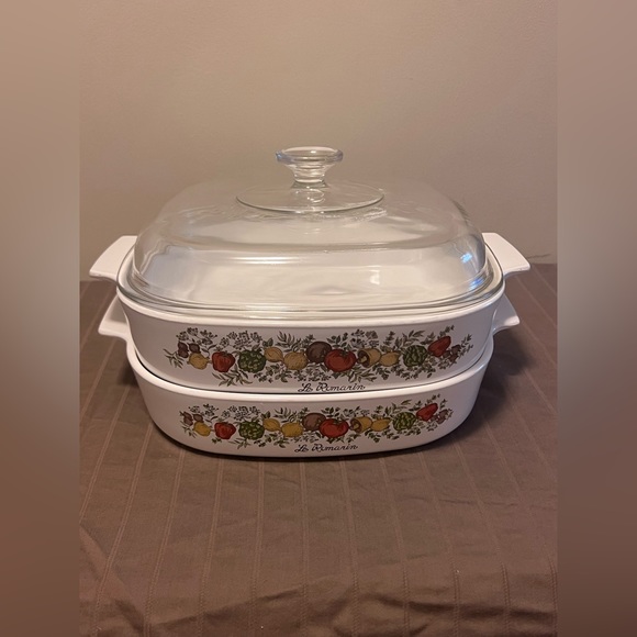 Vintage CORNING WARE Spice of Life LE ROMARIN Casserole Dish A-10-B Lid P-10-C-1 - Picture 3 of 7